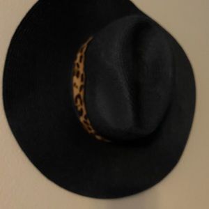 Black Animal print hat one size